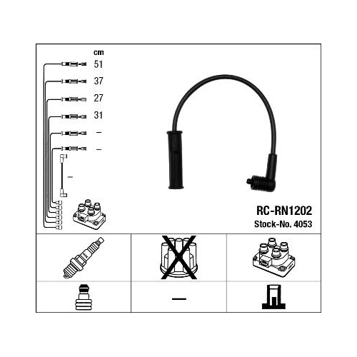 1 Ignition Cable Kit NGK 4053