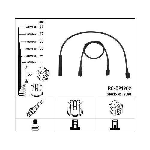 1 Ignition Cable Kit NGK 2590 OPEL