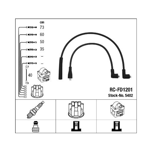 1 Ignition Cable Kit NGK 5402