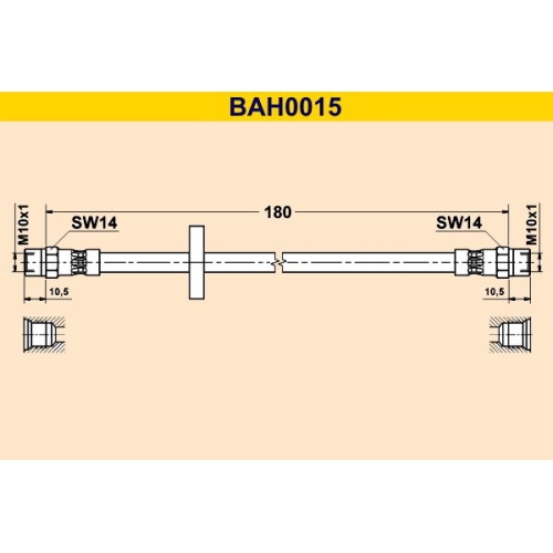 Bremsschlauch BARUM BAH0015 VAG