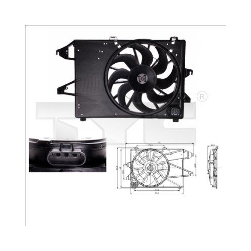 1 Fan, engine cooling TYC 810-0008 FORD