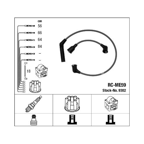 1 Ignition Cable Kit NGK 9302 MITSUBISHI