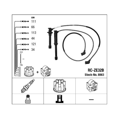 1 Ignition Cable Kit NGK 8863 MAZDA