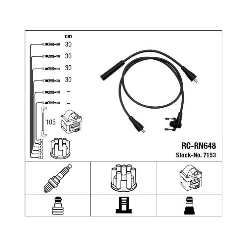 1 Ignition Cable Kit NGK 7153