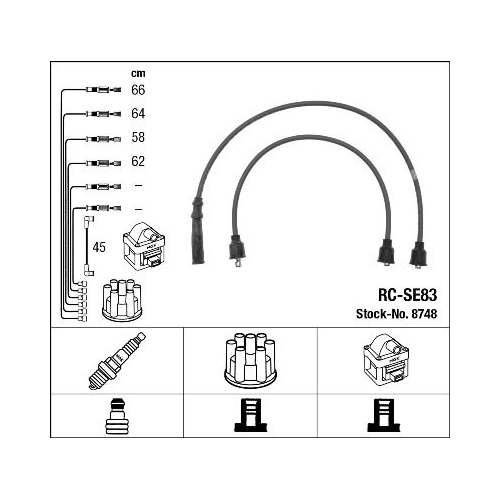 1 Ignition Cable Kit NGK 8748 SUZUKI