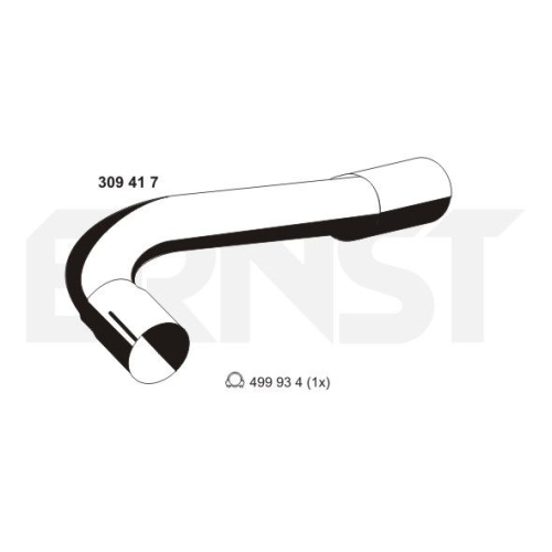 1 Exhaust Pipe ERNST 309417 FORD