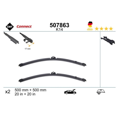 1 Wiper Blade SWF 507863 CONNECT MADE IN GERMANY