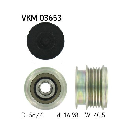 1 Alternator Freewheel Clutch SKF VKM 03653 VOLVO