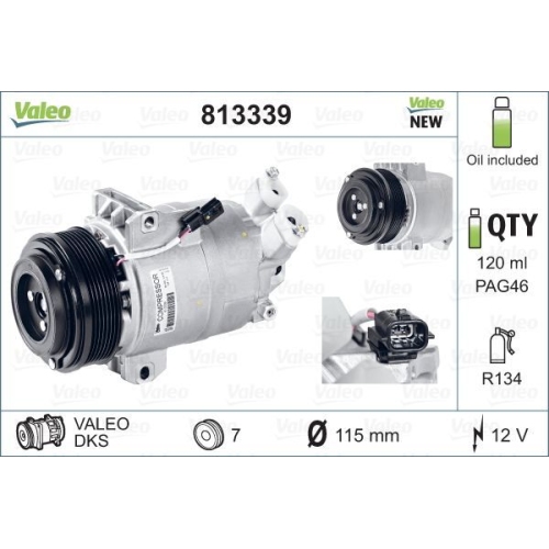 1 Compressor, air conditioning VALEO 813339 VALEO ORIGINS NEW OE TECHNOLOGY