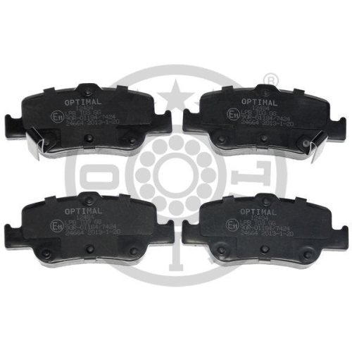 4 Brake Pad Set, disc brake OPTIMAL BP-12484 TOYOTA