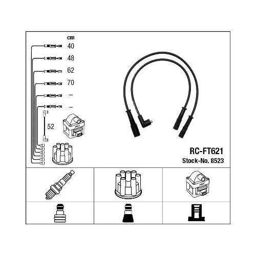 1 Ignition Cable Kit NGK 8523 ALFA ROMEO FIAT LANCIA FERRARI MASERATI ABARTH