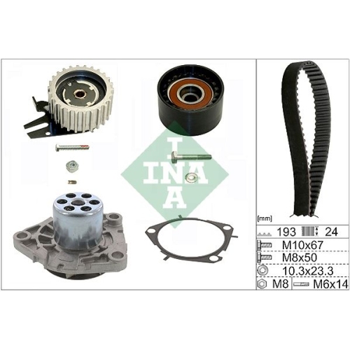 1 Water Pump & Timing Belt Kit INA 530 0561 30 ALFA ROMEO CHRYSLER FIAT LANCIA