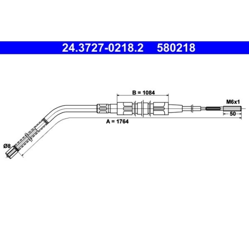 1 Cable Pull, parking brake ATE 24.3727-0218.2 BMW