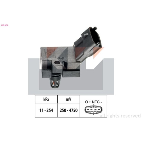 Luftdrucksensor, Höhenanpassung KW 493 078 Made in Italy - OE Equivalent FORD