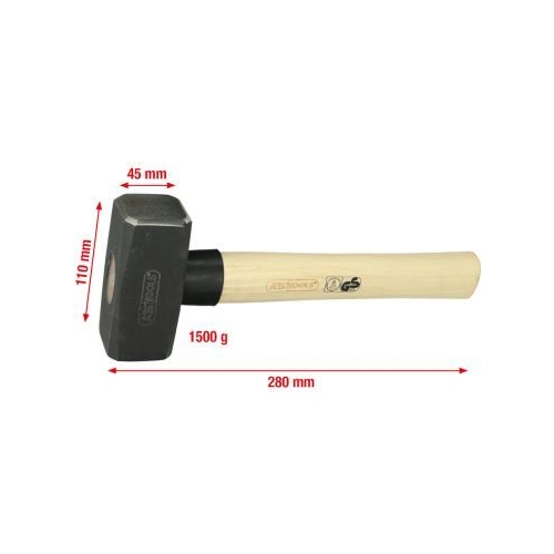KS TOOLS Club hammer, ash handle, 1500g 142.5150