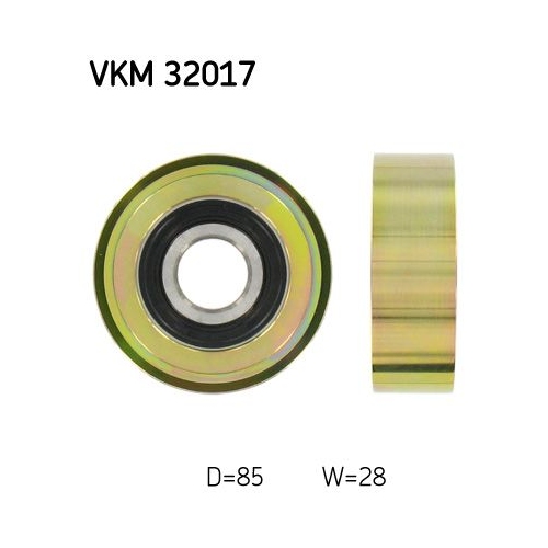 1 Deflection/Guide Pulley, V-ribbed belt SKF VKM 32017 ALFA ROMEO FORD