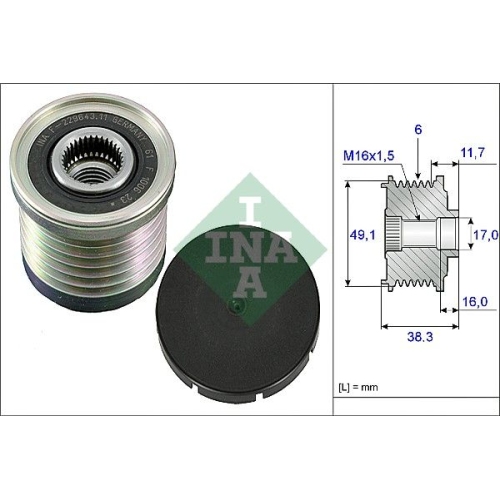 1 Alternator Freewheel Clutch INA 535 0030 10 MITSUBISHI NISSAN OPEL RENAULT