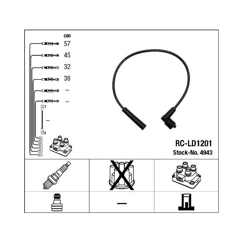 1 Ignition Cable Kit NGK 4943