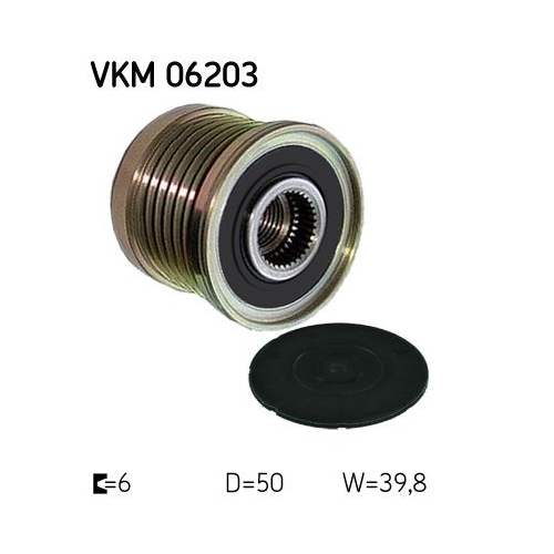 1 Alternator Freewheel Clutch SKF VKM 06203 NISSAN