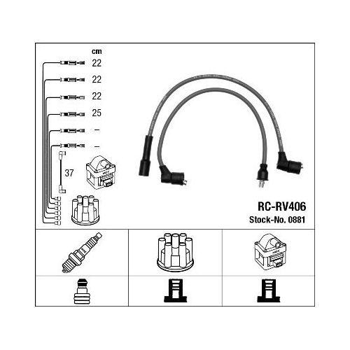 1 Ignition Cable Kit NGK 0881