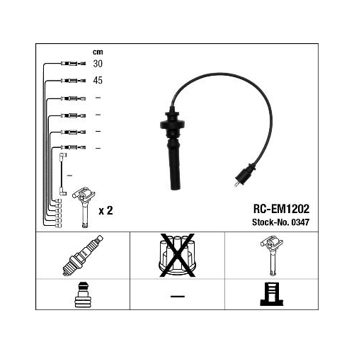 1 Ignition Cable Kit NGK 0347 MITSUBISHI