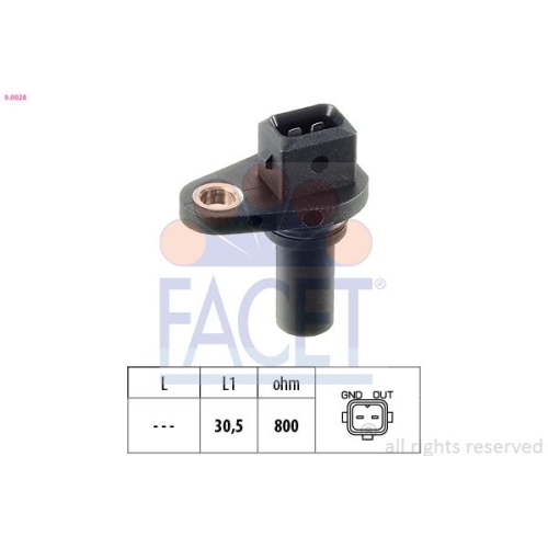 RPM Sensor, automatic transmission FACET 9.0028 Made in Italy - OE Equivalent VW