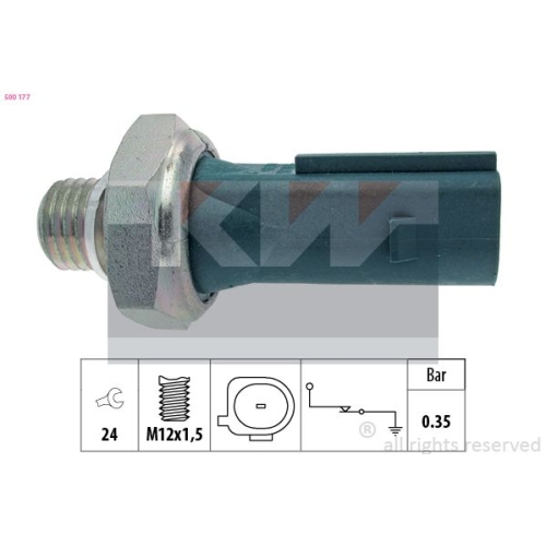 1 Oil Pressure Switch KW 500 177 Made in Italy - OE Equivalent MERCEDES-BENZ