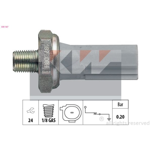 1 Oil Pressure Switch KW 500 187 Made in Italy - OE Equivalent CITROËN FIAT