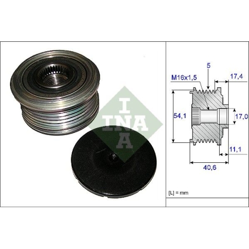 1 Alternator Freewheel Clutch INA 535 0089 10 RENAULT DACIA