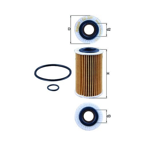 1 Oil Filter MAHLE OX 209D RENAULT