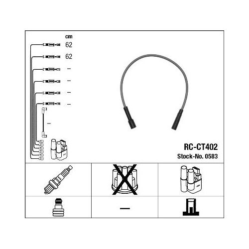 1 Ignition Cable Kit NGK 0583 CITROËN PEUGEOT