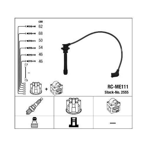 1 Ignition Cable Kit NGK 2555 MITSUBISHI