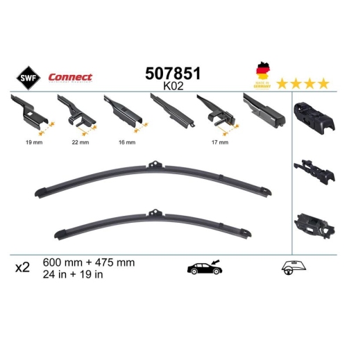 1 Wiper Blade SWF 507851 CONNECT MADE IN GERMANY