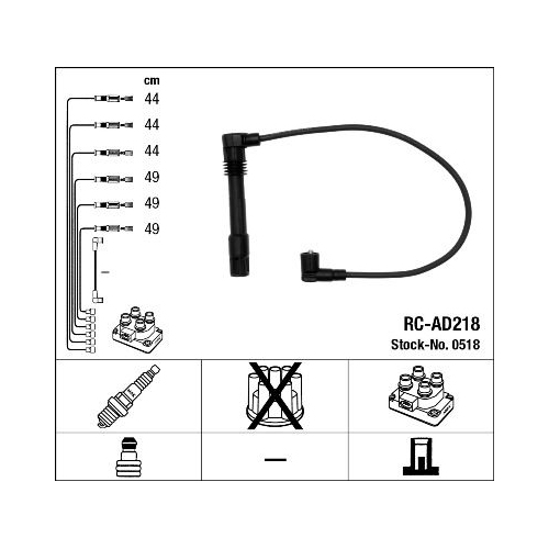 1 Ignition Cable Kit NGK 0518 AUDI SEAT SKODA VW LAMBORGHINI BENTLEY