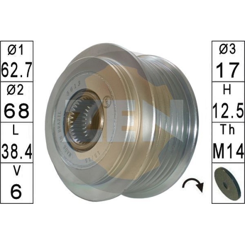 1 Alternator Freewheel Clutch ERA ZN5613 TOYOTA