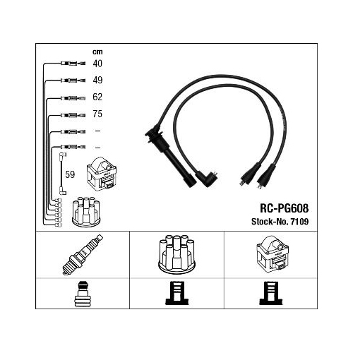 1 Ignition Cable Kit NGK 7109 CITROËN PEUGEOT
