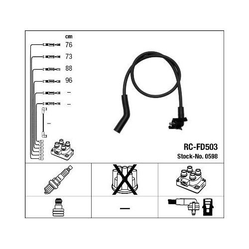 1 Ignition Cable Kit NGK 0598