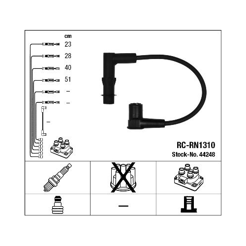1 Ignition Cable Kit NGK 44248 RENAULT
