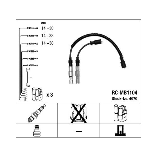 1 Ignition Cable Kit NGK 4070