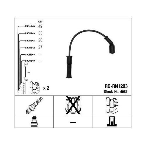 1 Ignition Cable Kit NGK 4081 RENAULT DACIA