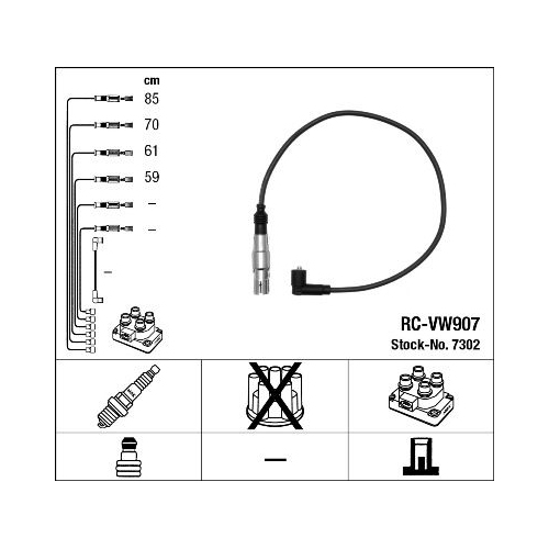 1 Ignition Cable Kit NGK 7302