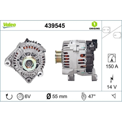 Generator VALEO 439545 VALEO ORIGINS NEW O.E. TECHNOLOGIE BMW ALPINA