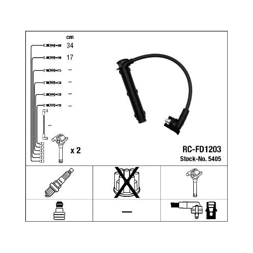 1 Ignition Cable Kit NGK 5405 FORD