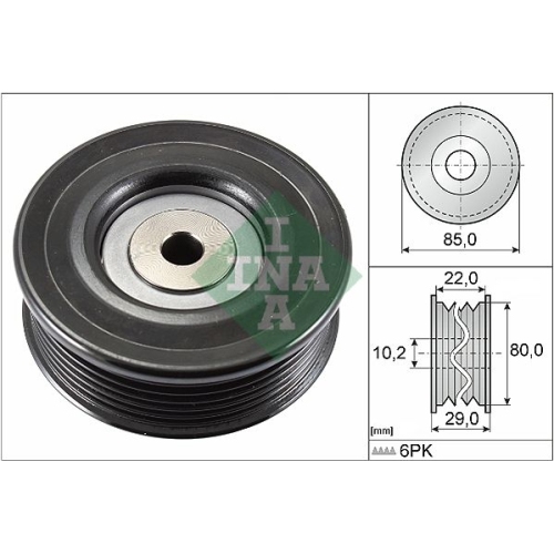 1 Deflection/Guide Pulley, V-ribbed belt INA 532 0799 10 TOYOTA LOTUS LEXUS