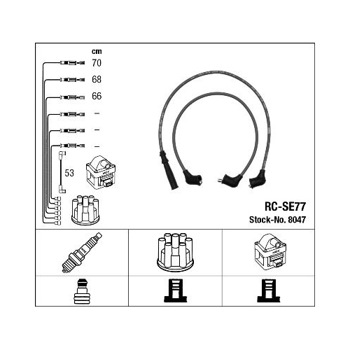 1 Ignition Cable Kit NGK 8047 SUZUKI