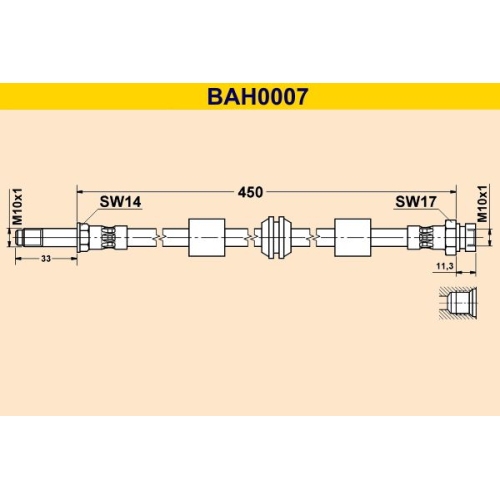 Bremsschlauch BARUM BAH0007 FORD SEAT VAG