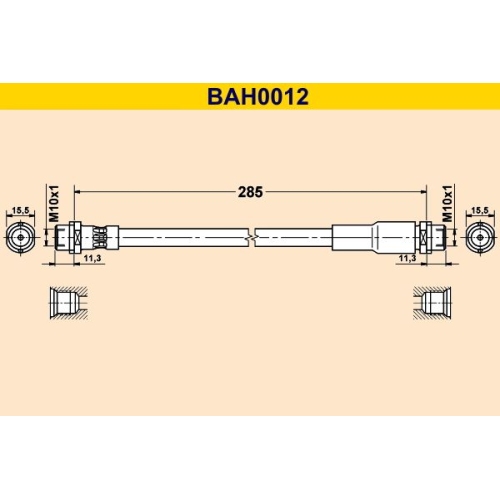 Bremsschlauch BARUM BAH0012 VAG