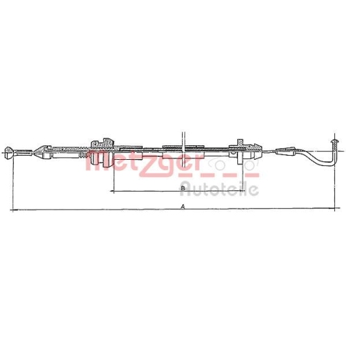 1 Accelerator Cable METZGER 11.087 VW