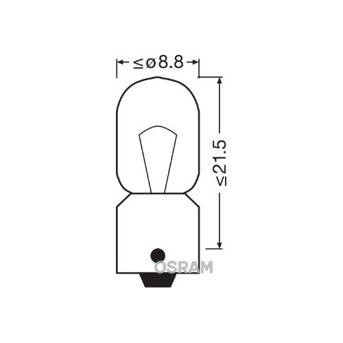 Incandescent lightbulb OSRAM T4W 4W / 12V Socket Version: BA9s (3893)