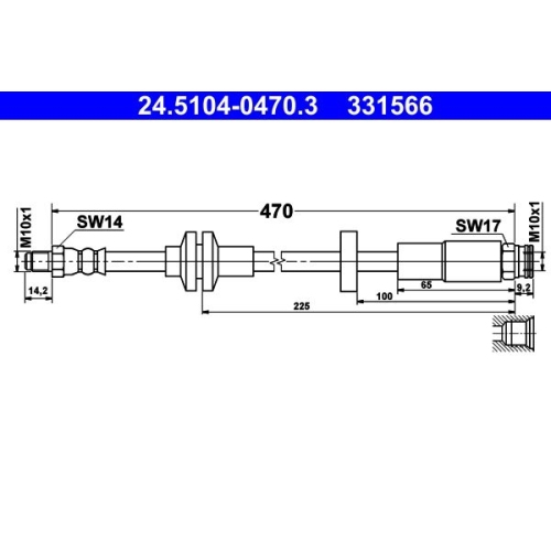 Bremsschlauch ATE 24.5104-0470.3 FIAT
